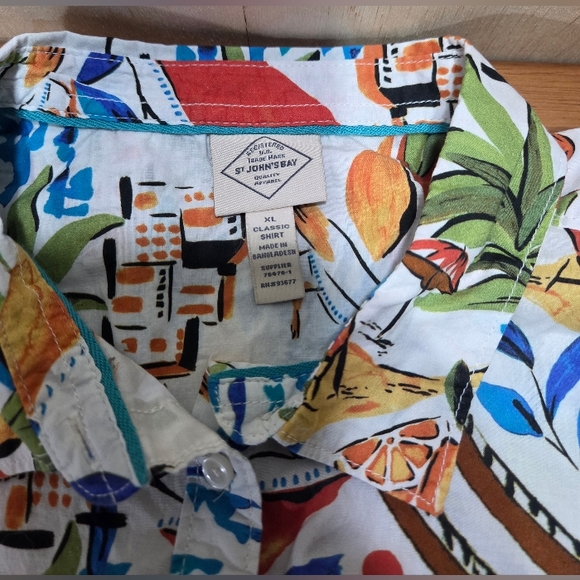 St. John's Bay Tropical‎ Print Sleeveless Button Front Top XL - Charity Item - Picture 2 of 6